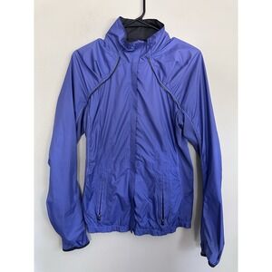 Lululemon Jacket Persian Purple Long Sleeve Ruched Rain Jacket Windbreaker SMALL